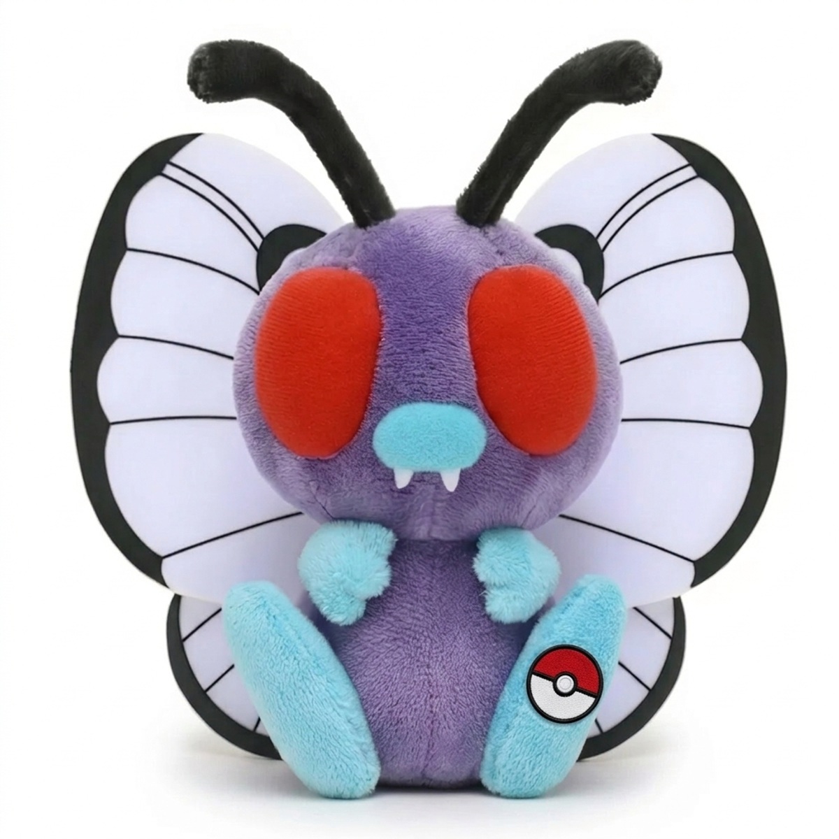Butterfree Peluche con insignia que prueba la autenticidad del producto.