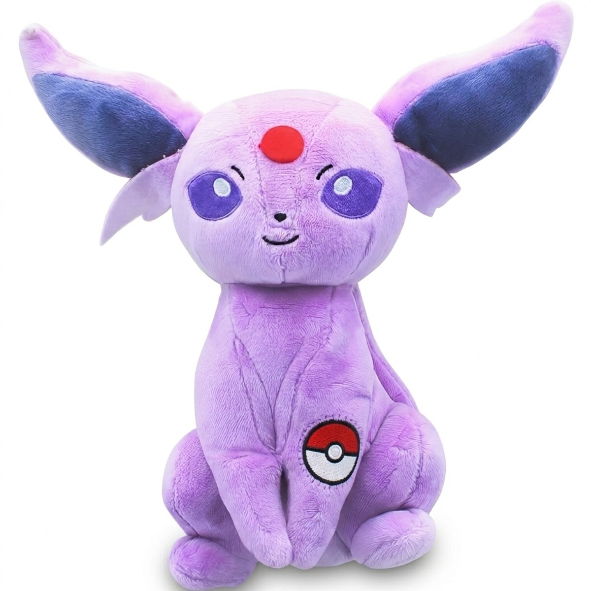 Espeon Peluche con insignia que prueba la autenticidad del producto.