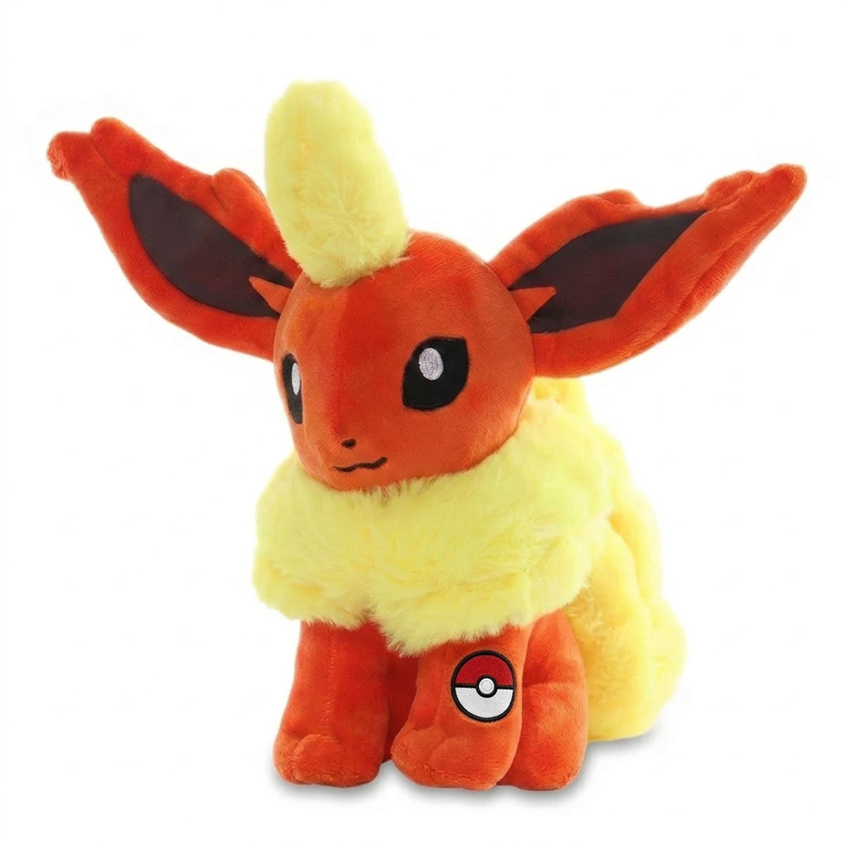 Flareon Peluche con insignia que prueba la autenticidad del producto.