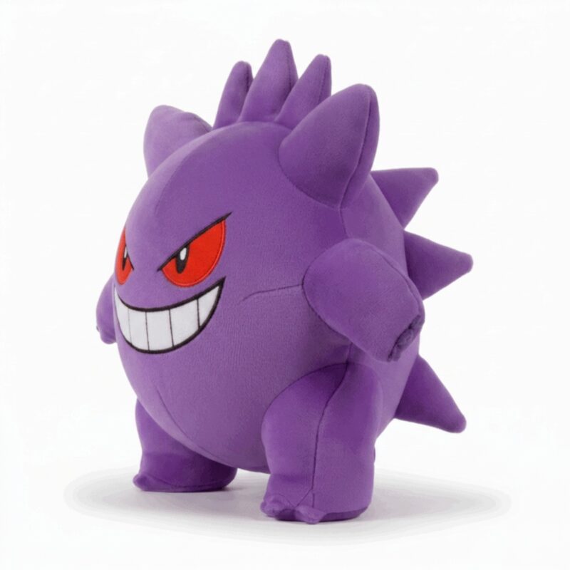 Peluche Gengar vista de tres cuartos