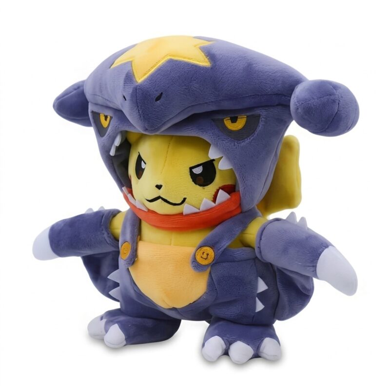 Peluche Pikachu Garchomp vista de tres cuartos