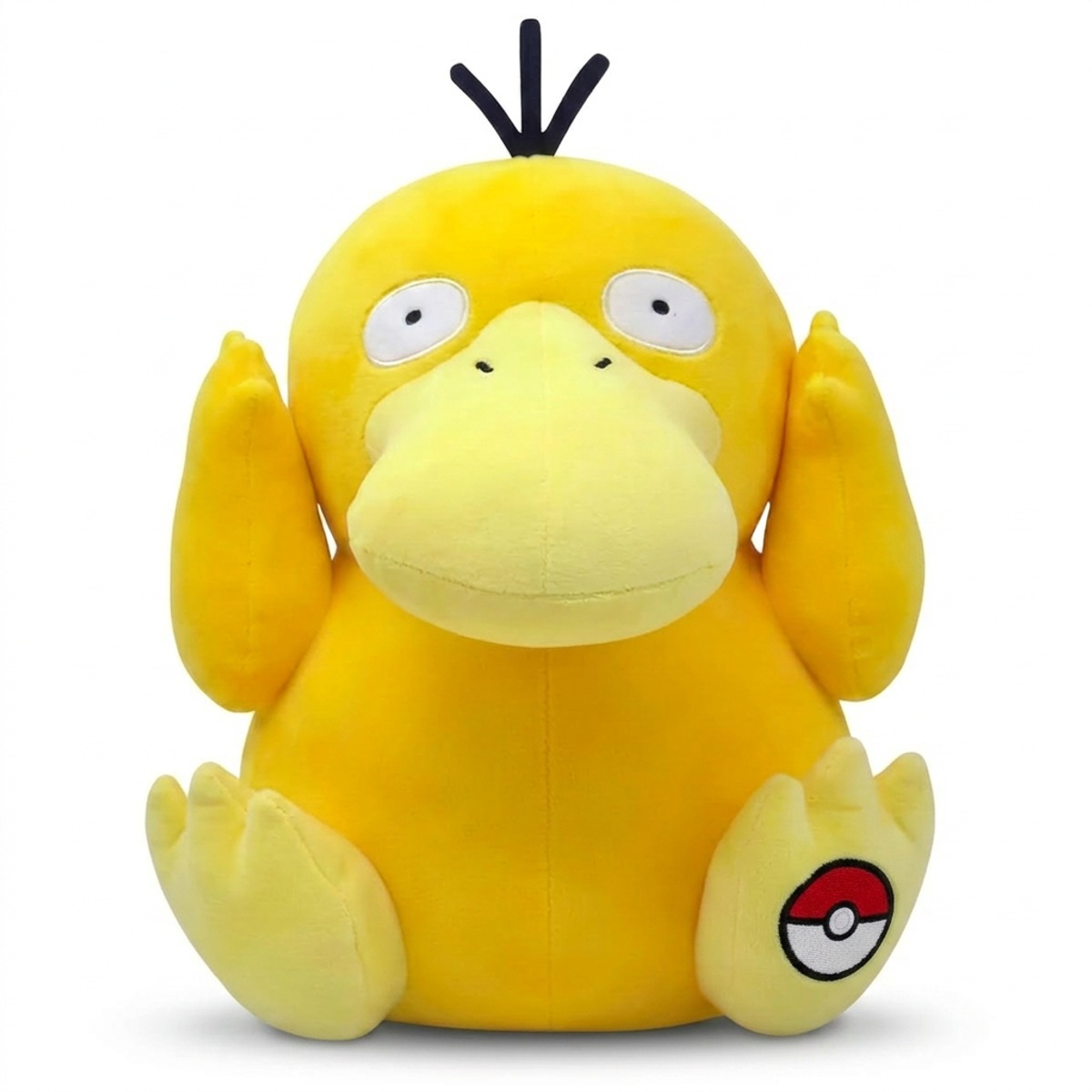 Psyduck Peluche con insignia que prueba la autenticidad del producto.