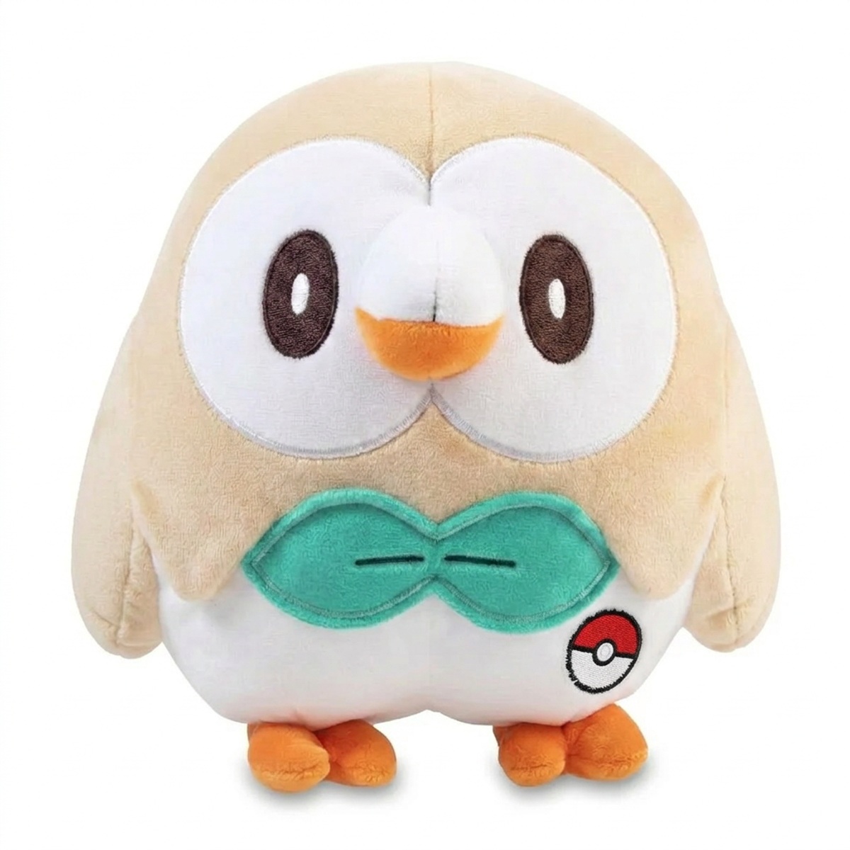 Rowlet Peluche con insignia que prueba la autenticidad del producto.
