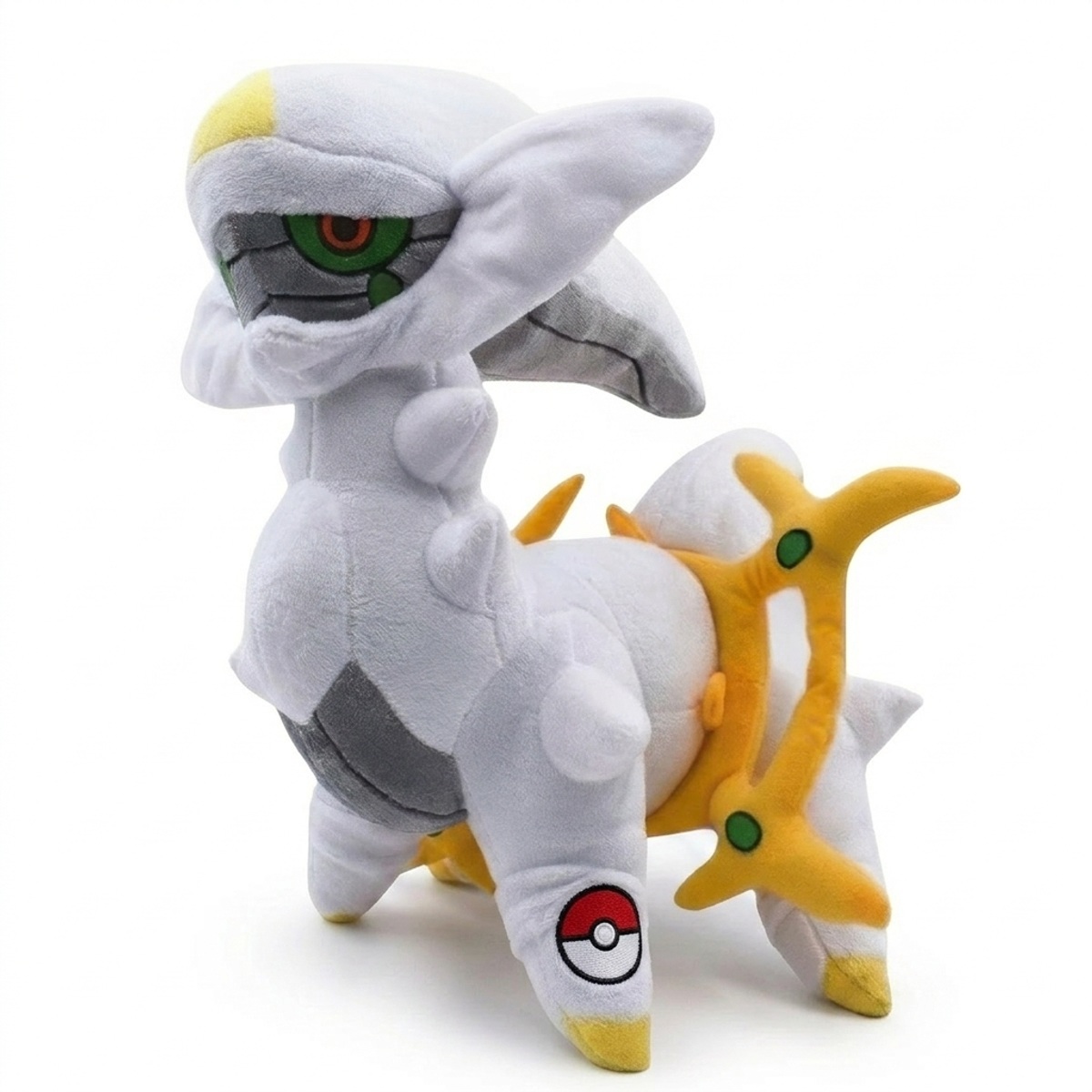 Arceus Peluche con insignia que prueba la autenticidad del producto.