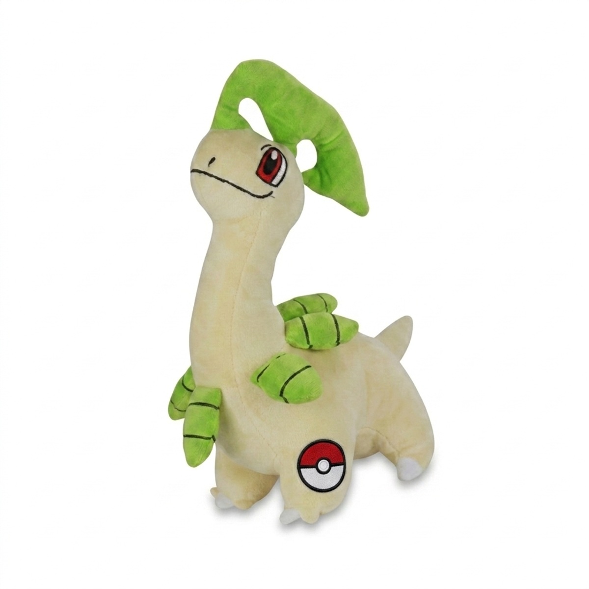 Bayleef Peluche con insignia que prueba la autenticidad del producto.