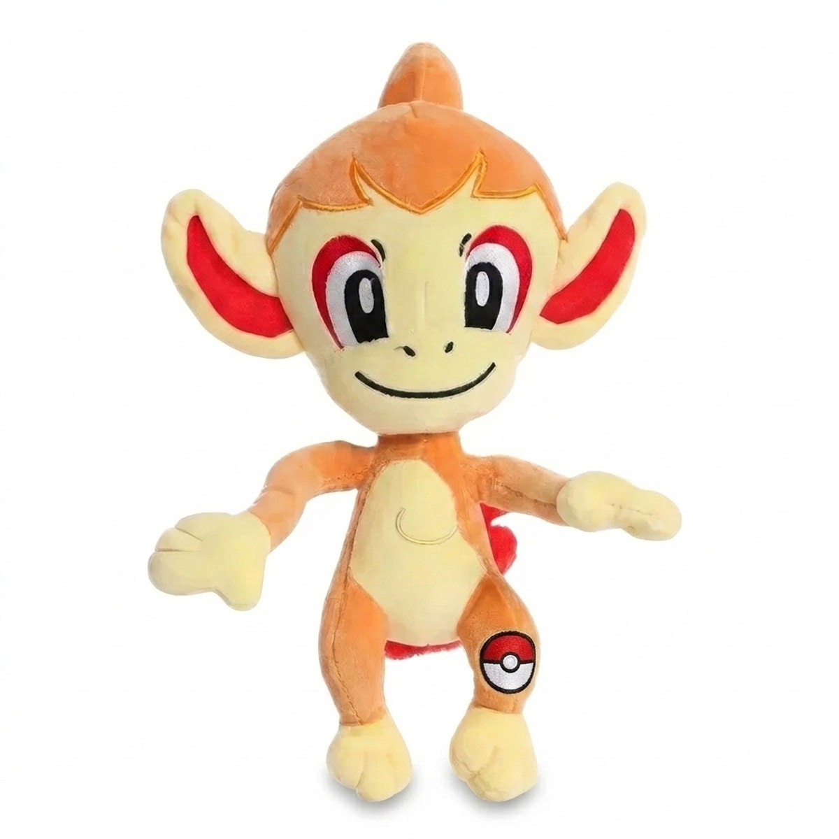 Chimchar Peluche con insignia que prueba la autenticidad del producto.