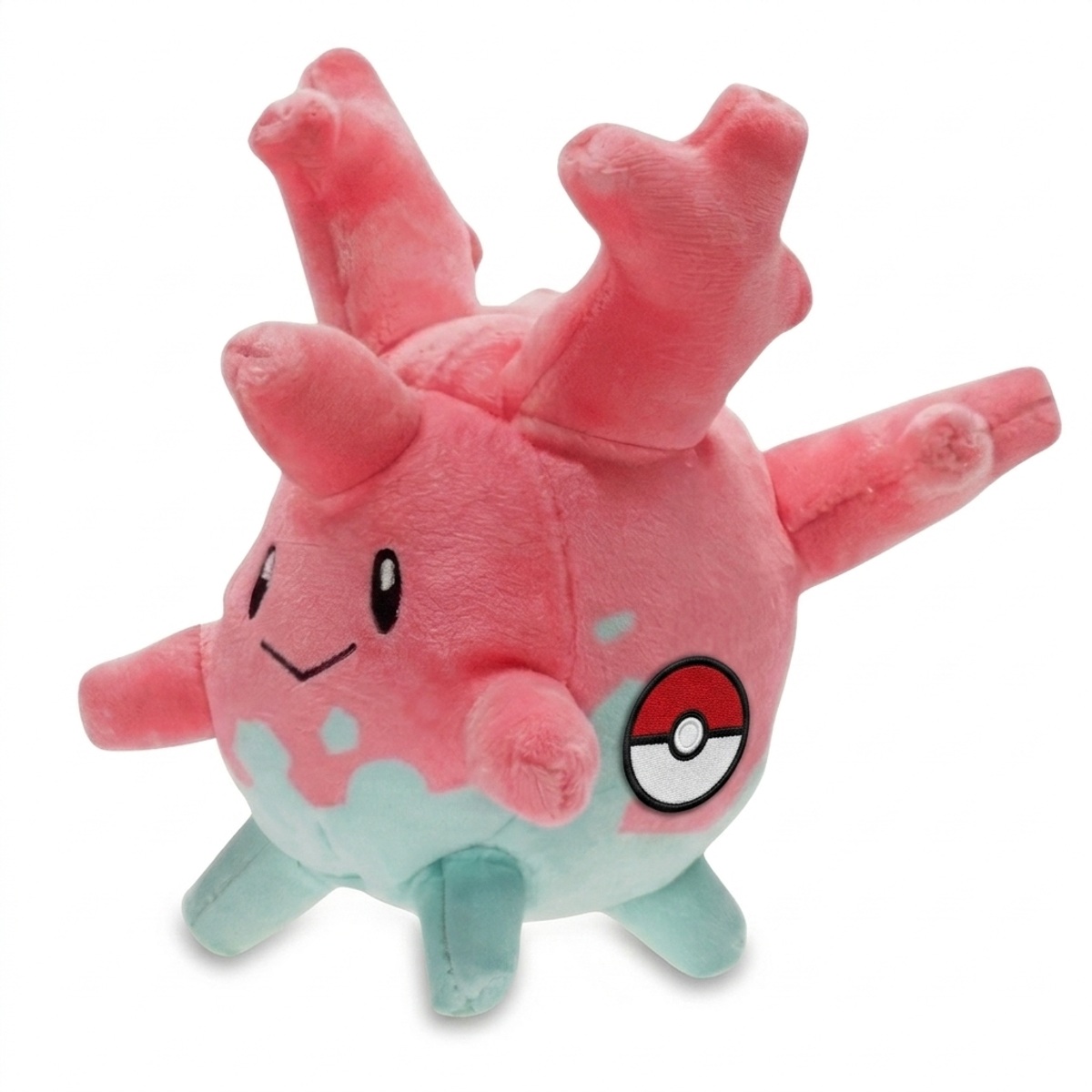 Corsola Peluche con insignia que prueba la autenticidad del producto.