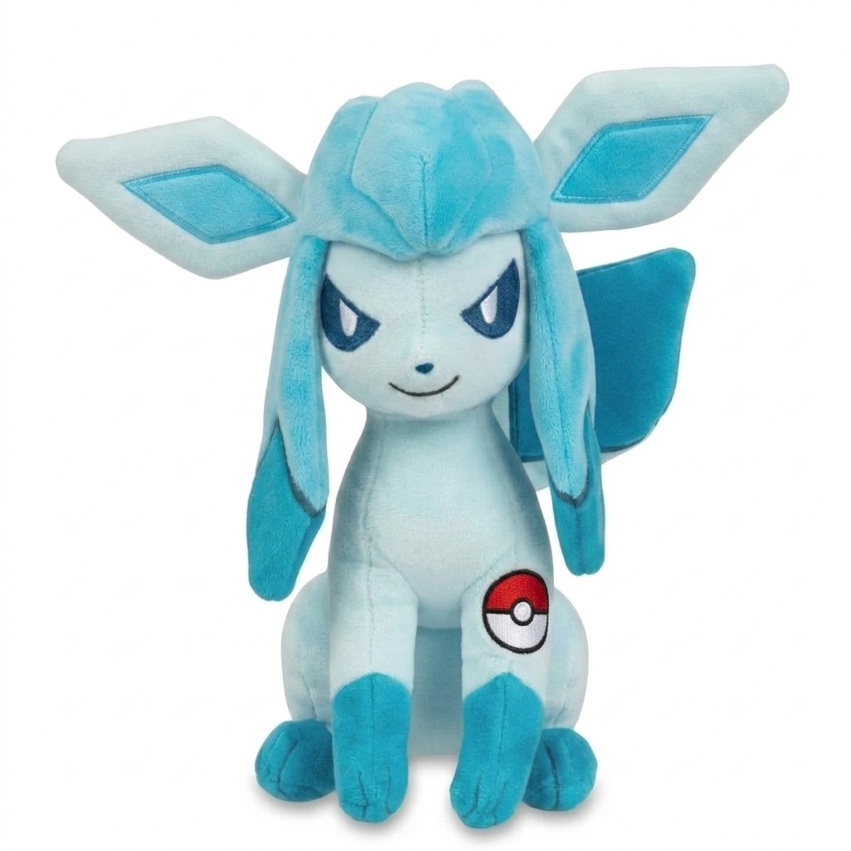 Glaceon Peluche con insignia que prueba la autenticidad del producto.