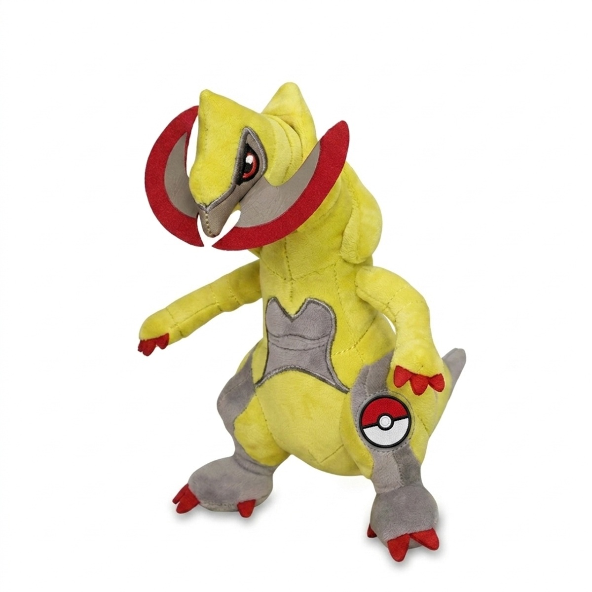 Haxorus Peluche con insignia que prueba la autenticidad del producto.