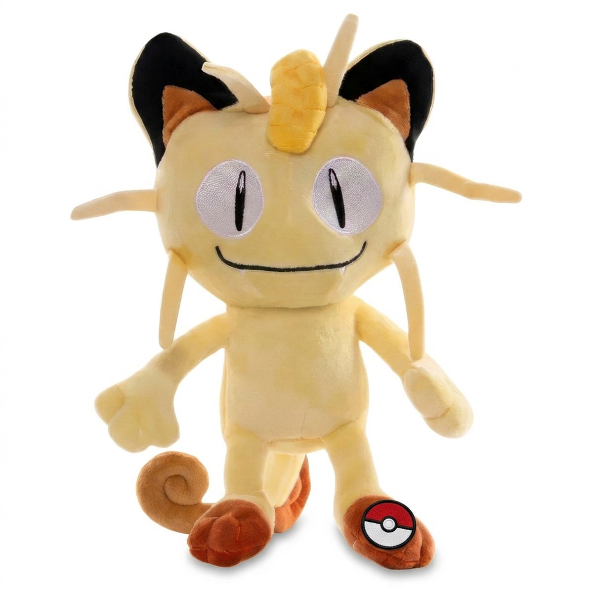 Meowth Peluche con insignia que prueba la autenticidad del producto.