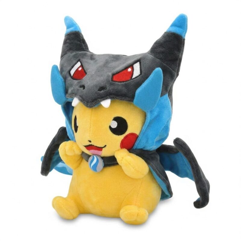 Peluche Pikachu Dracaufeu X vista de tres cuartos