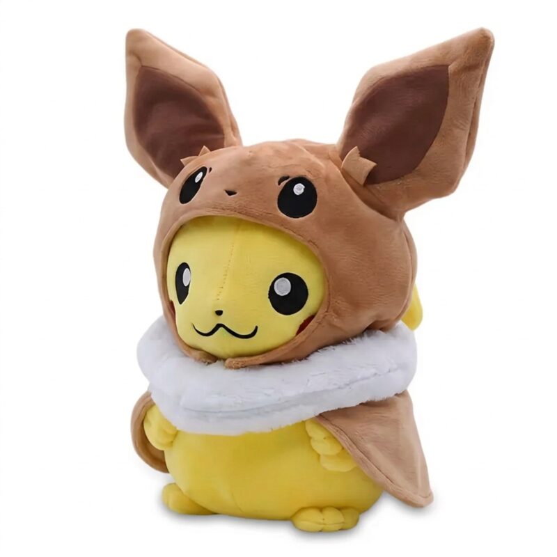Peluche Pikachu Eevee vista de tres cuartos