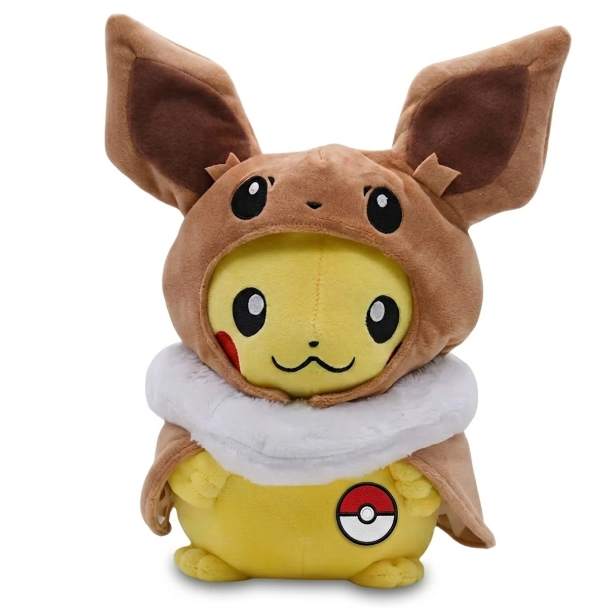 Pikachu Peluche con insignia que prueba la autenticidad del producto.