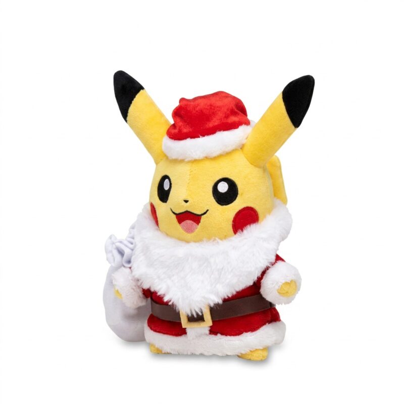 Peluche Pikachu Navidad vista de tres cuartos