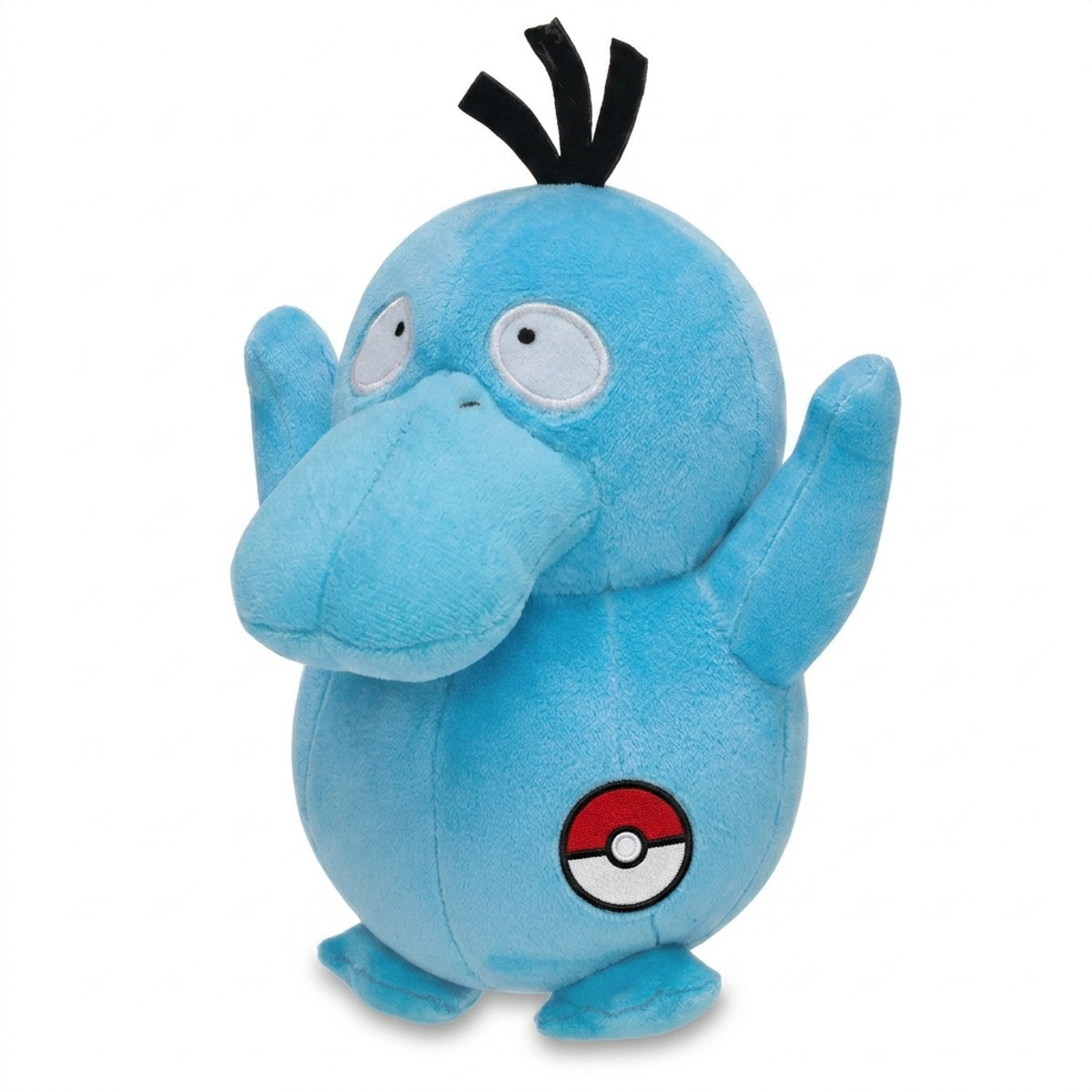 Psyduck Peluche con insignia que prueba la autenticidad del producto.