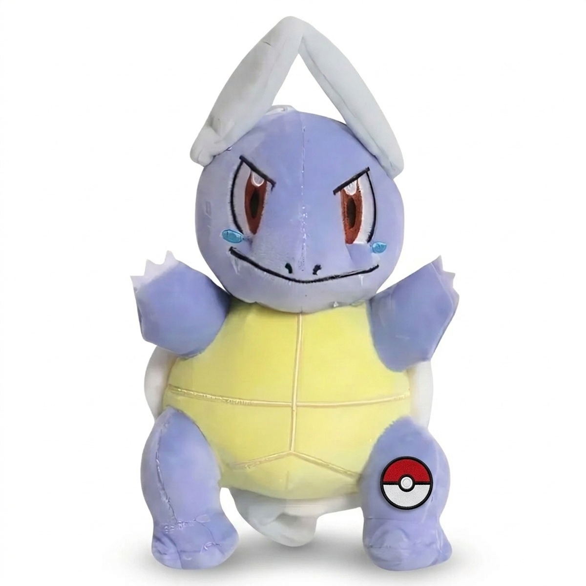 Wartortle Peluche con insignia que prueba la autenticidad del producto.