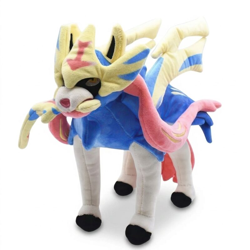 Zacian Peluche vista de tres cuartos