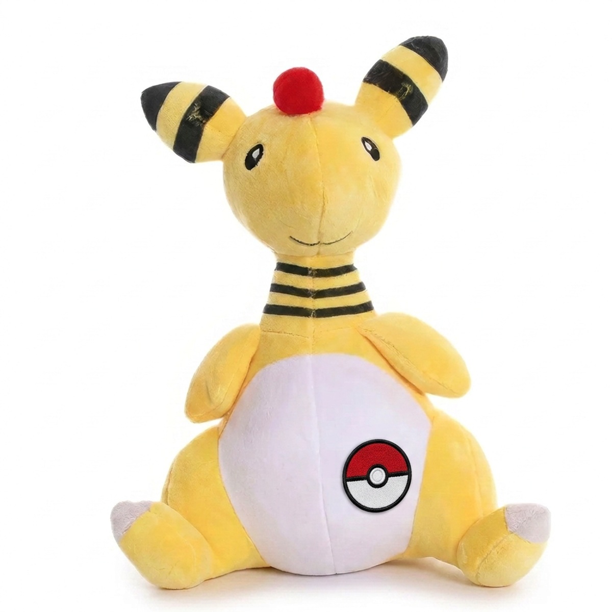 Ampharos Peluche con insignia que prueba la autenticidad del producto.