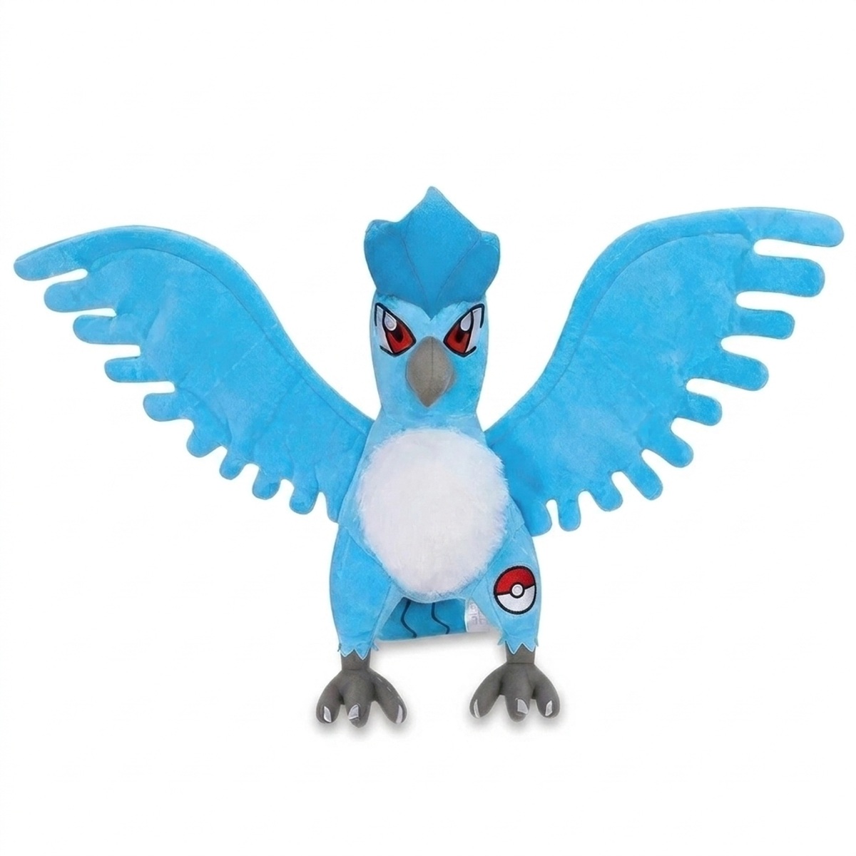 Articuno Peluche con insignia que prueba la autenticidad del producto.