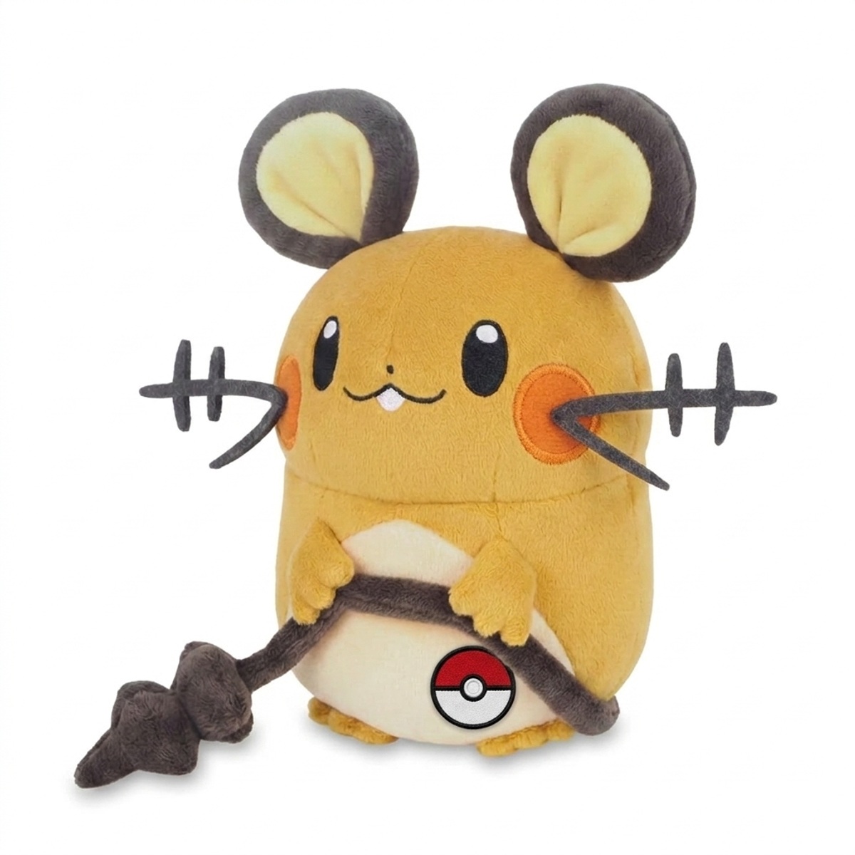 Dedenne Peluche con insignia que prueba la autenticidad del producto.