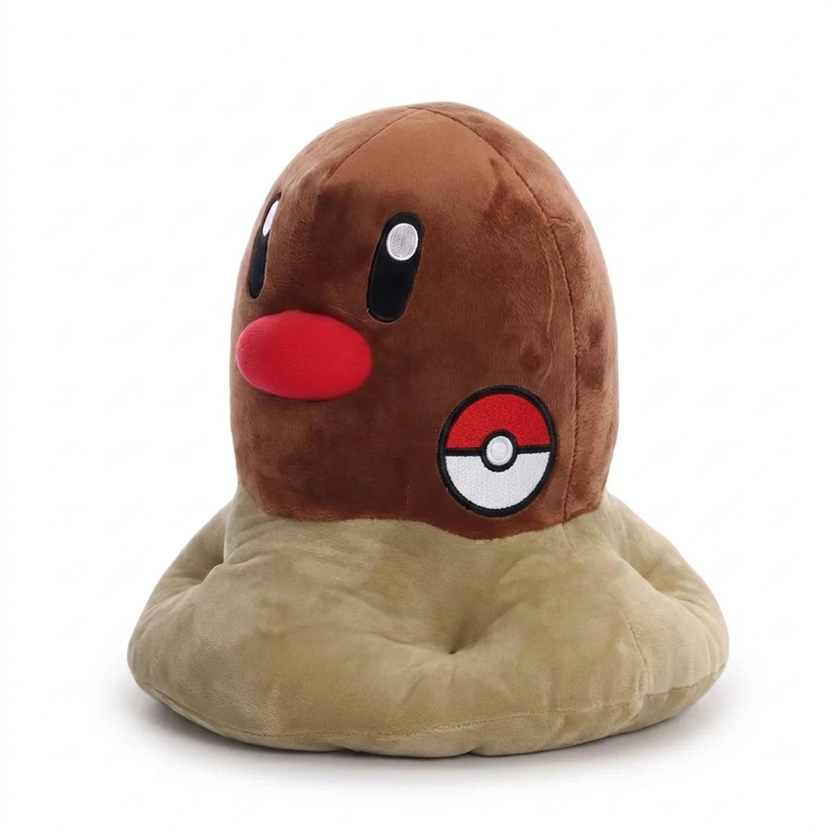Diglett Peluche con insignia que prueba la autenticidad del producto.