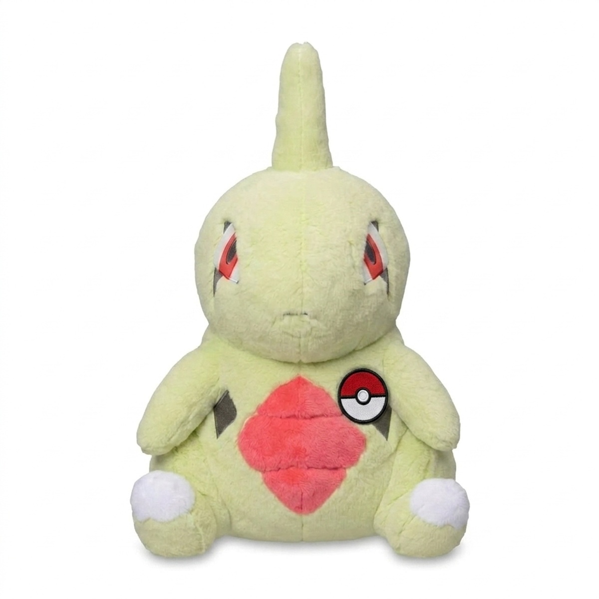 Larvitar Peluche con insignia que prueba la autenticidad del producto.