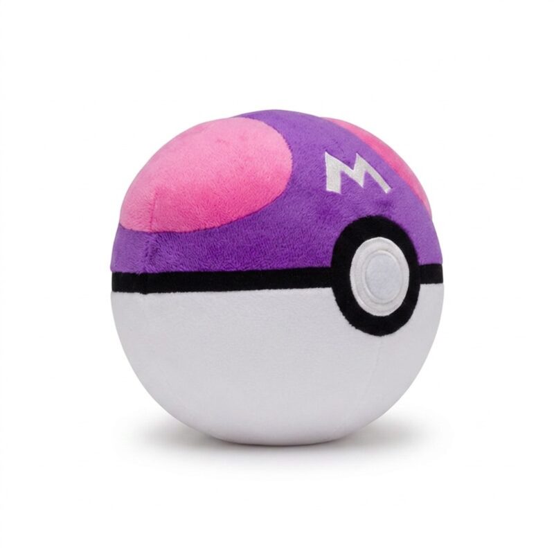 Peluche Master Ball vista de tres cuartos