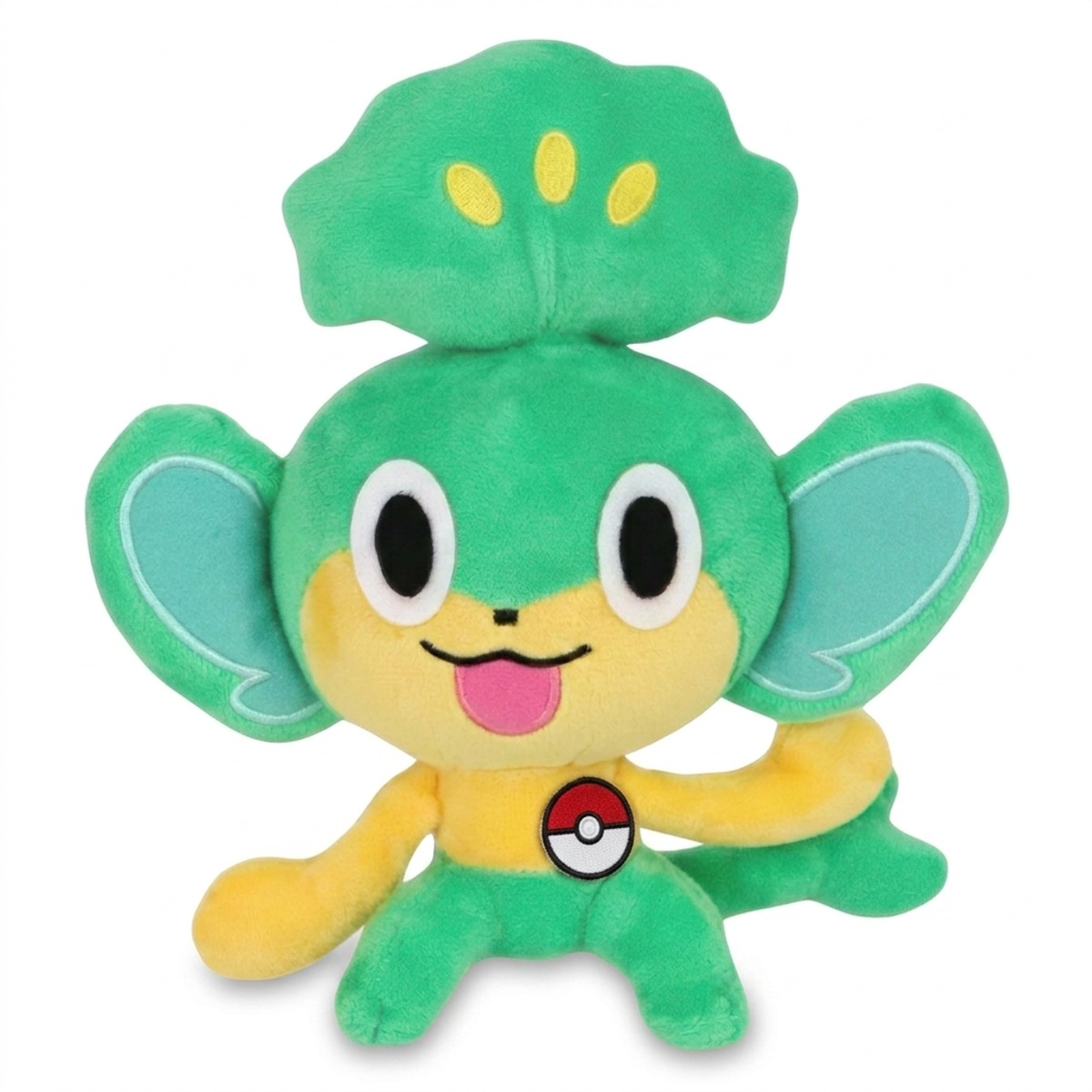 Pansage Peluche con insignia que prueba la autenticidad del producto.