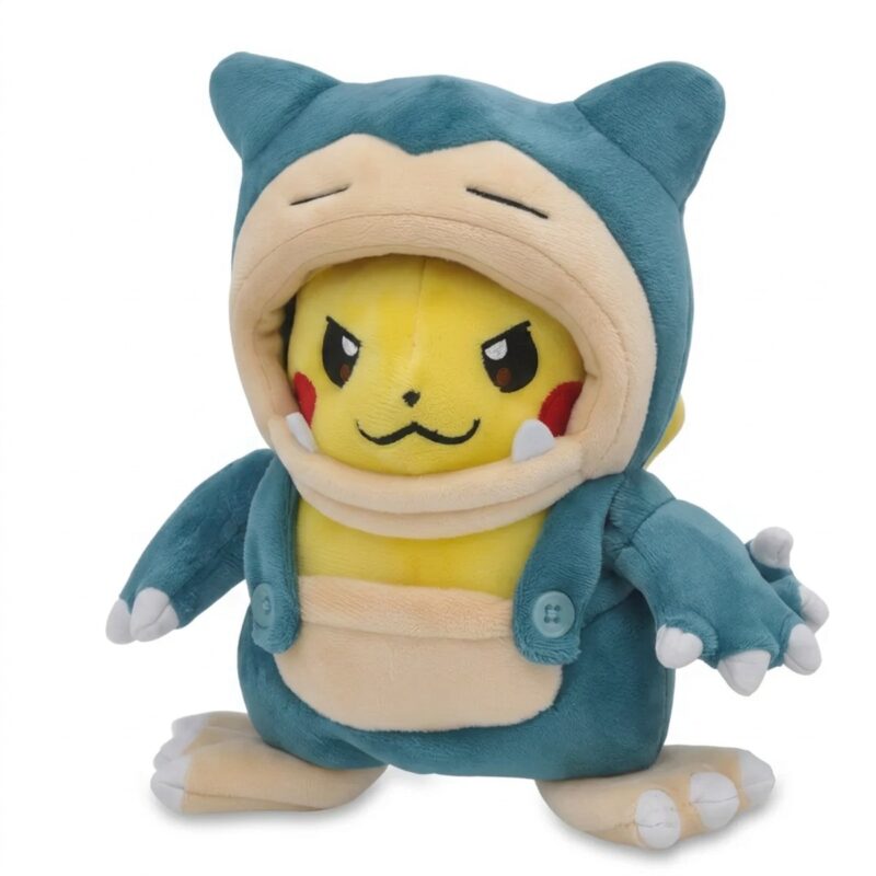 Peluche Pikachu Snorlax vista de tres cuartos