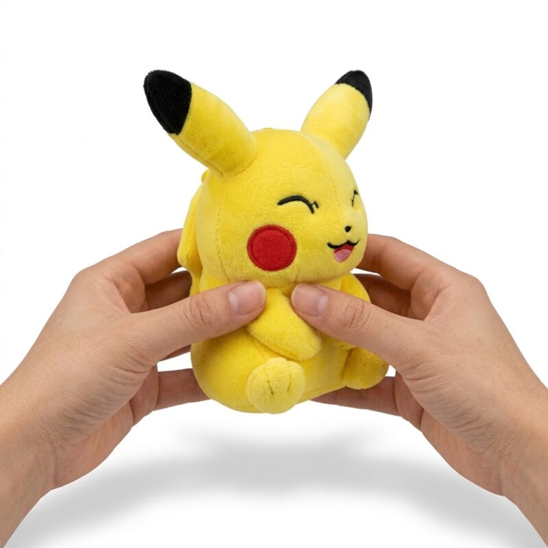 Pikachu Llavero Peluche sostenido en las manos