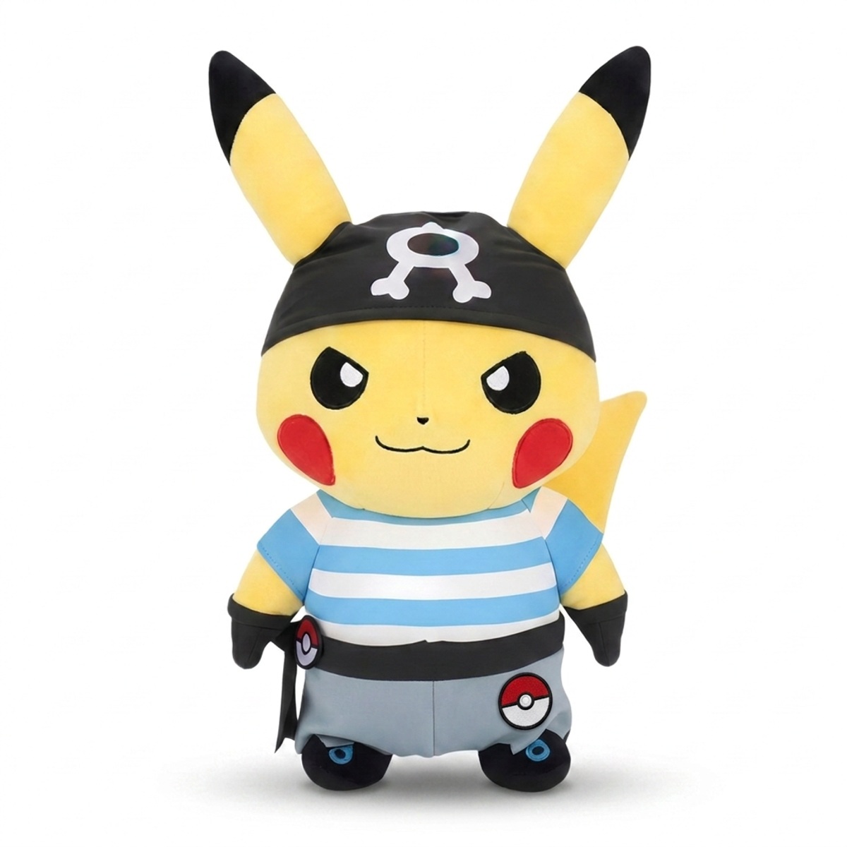 Pikachu Peluche con insignia que prueba la autenticidad del producto.
