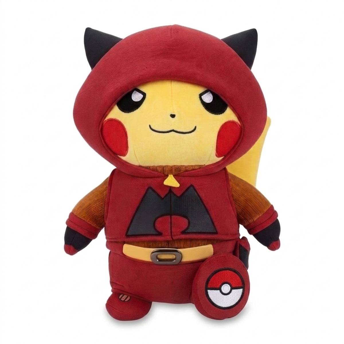 Pikachu Peluche con insignia que prueba la autenticidad del producto.