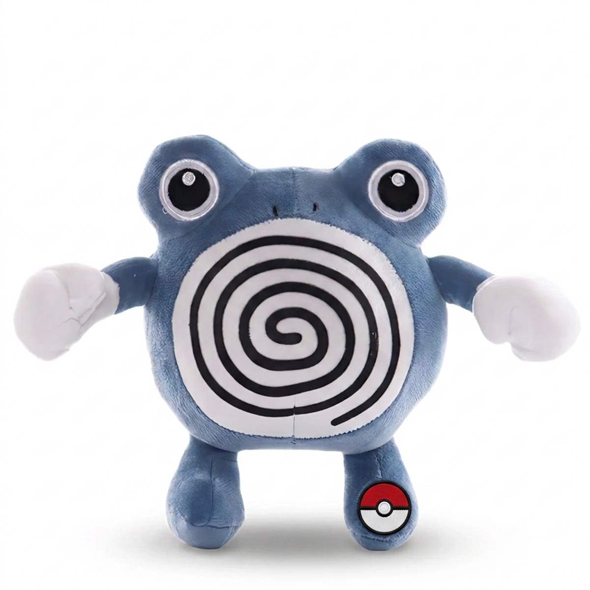 Poliwhirl Peluche con insignia que prueba la autenticidad del producto.