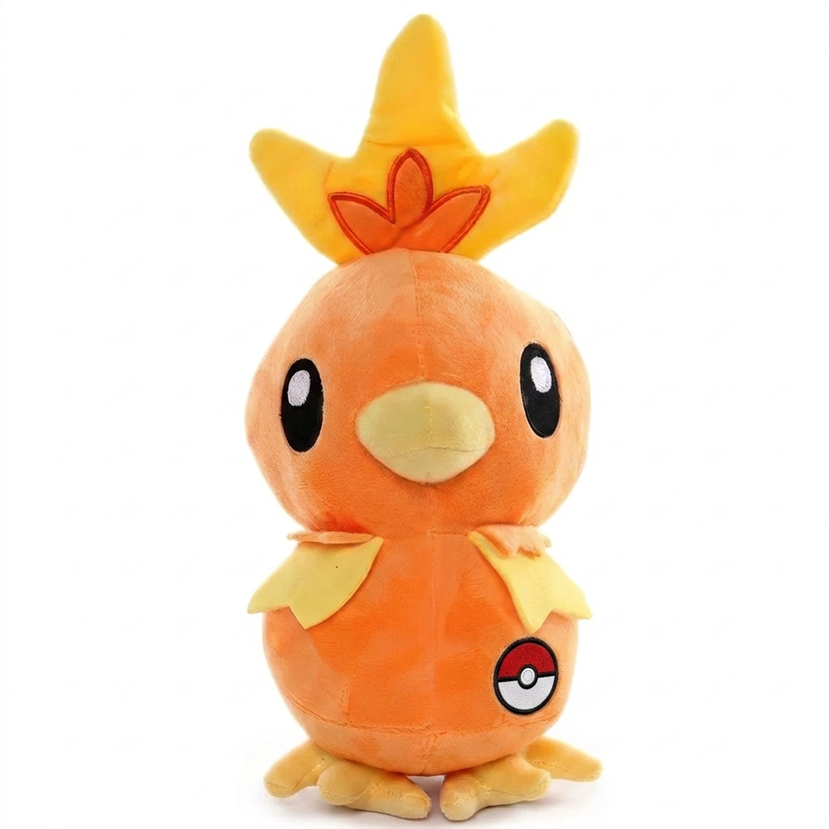 Torchic Peluche con insignia que prueba la autenticidad del producto.