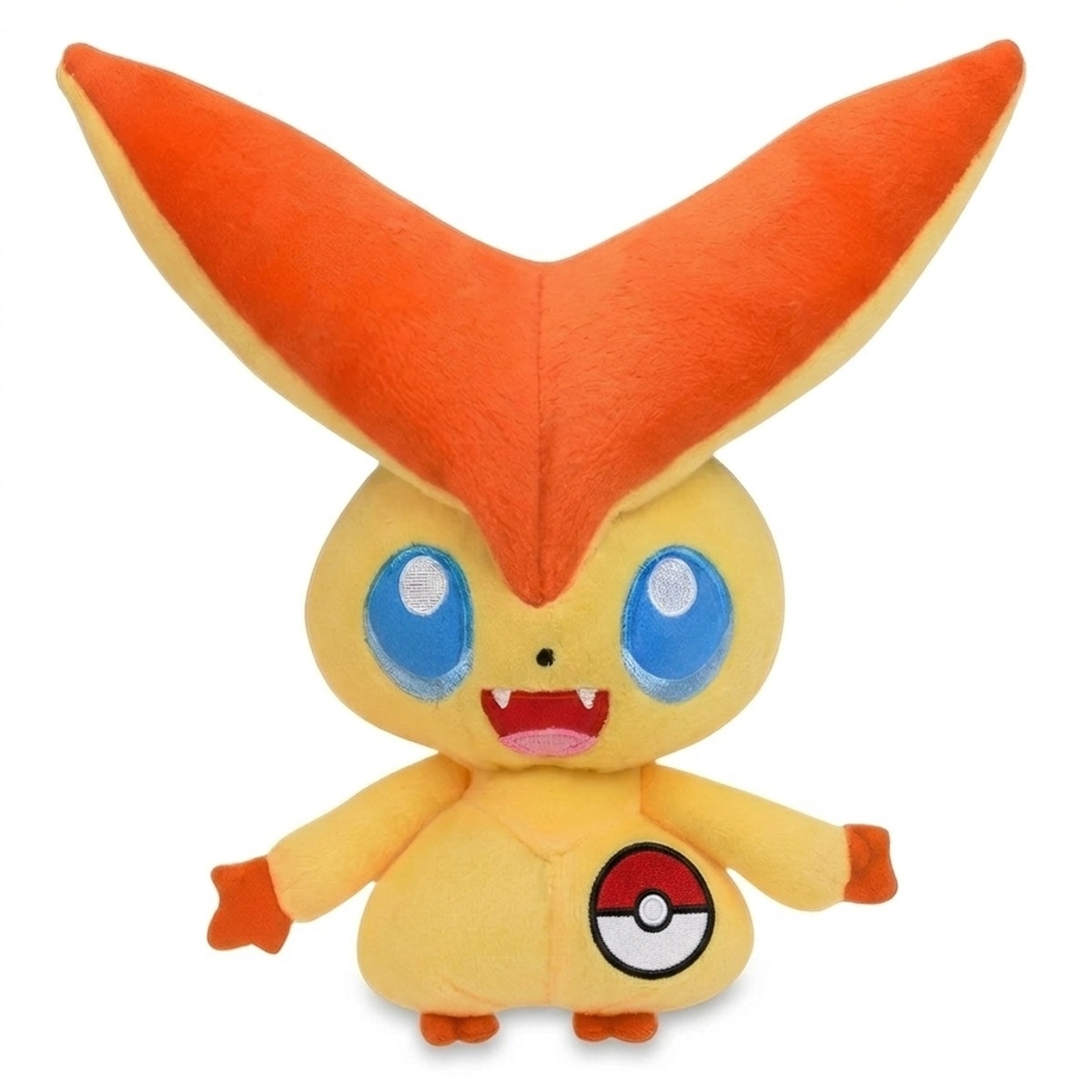 Victini Peluche con insignia que prueba la autenticidad del producto.