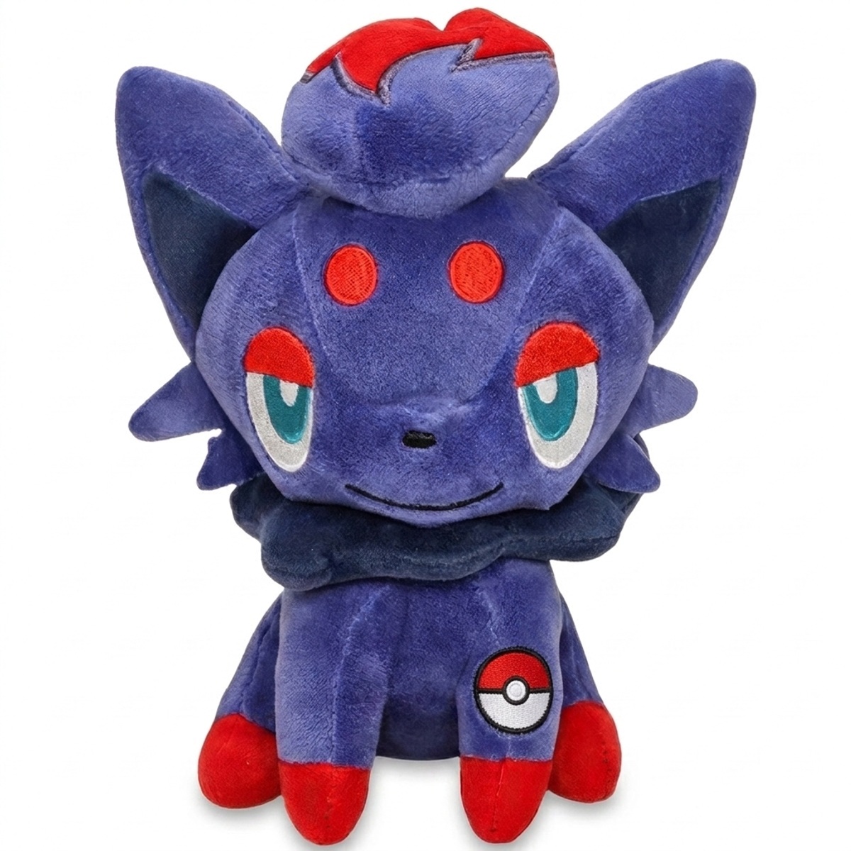 Zorua Peluche con insignia que prueba la autenticidad del producto.